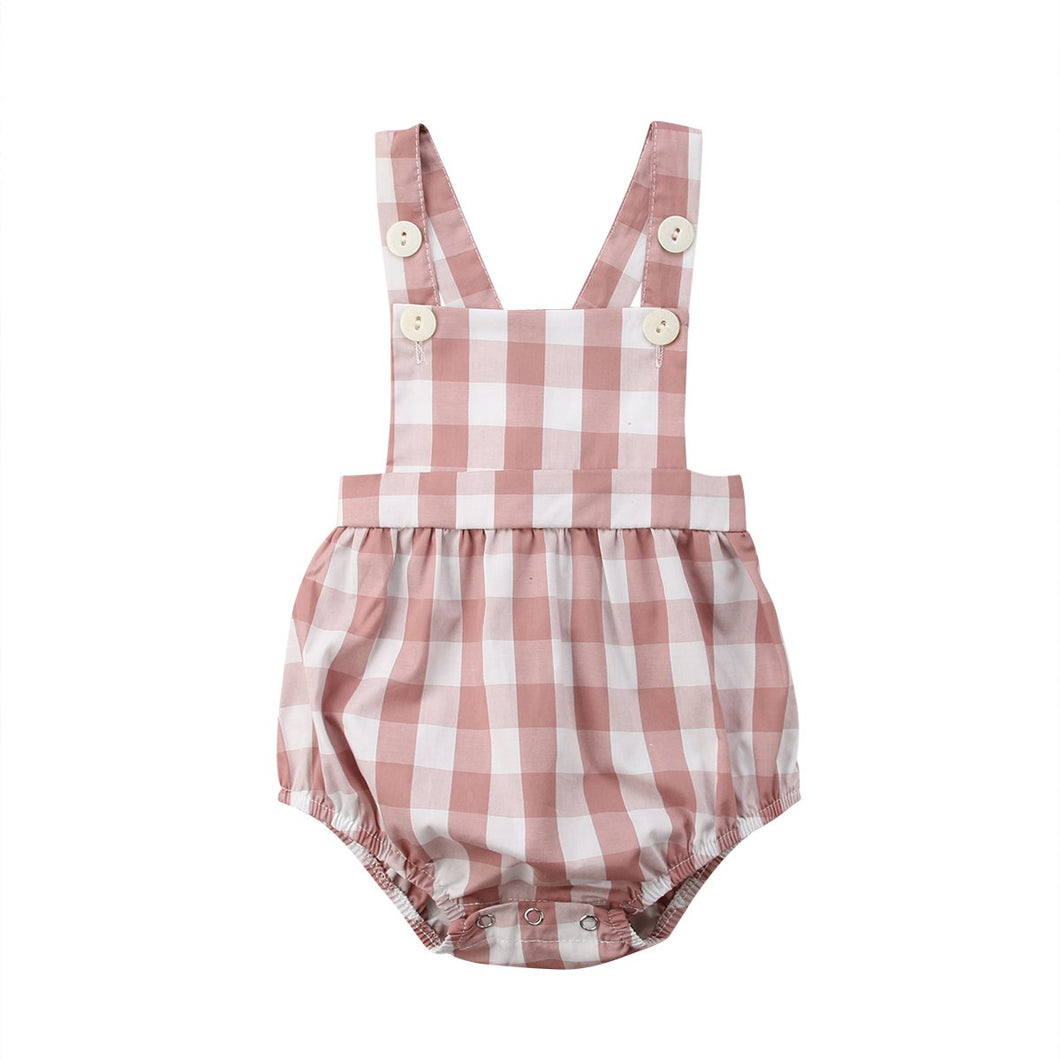 Pink Gingham Baby Romper