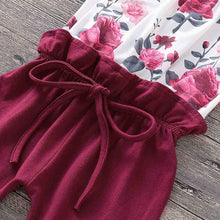 Burgundy Floral Kids Jumpsuit