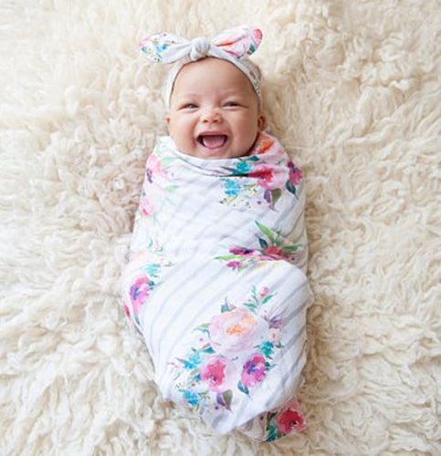 Swaddle Blanket with Matching Headband