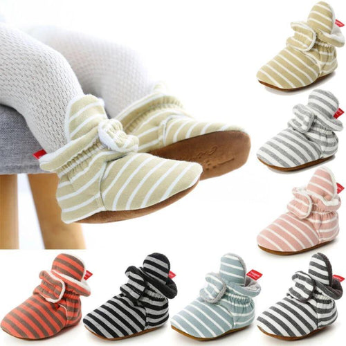 Striped Baby Booties