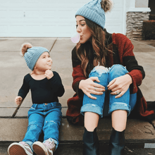 Mom and Me Beanies - Grey