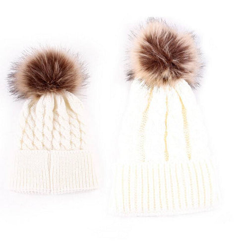 Mom and Me Beanie - Cream