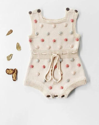 Dot Knit Baby Romper