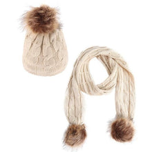 Cable Beanie and Scarf Set