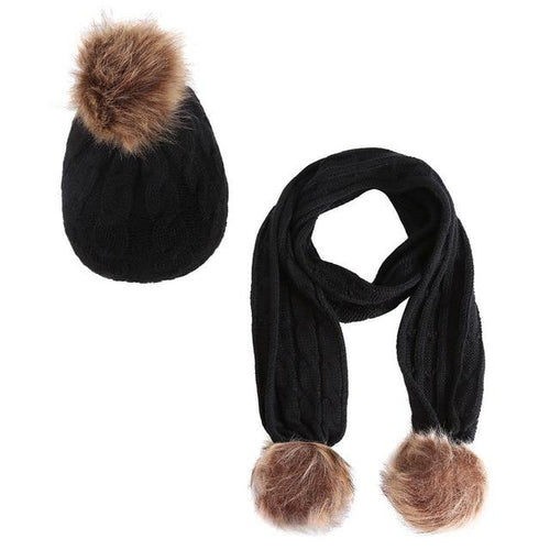 Cable Beanie and Scarf Set