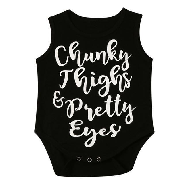Chunky Eyes Black Bodysuit