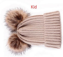 Double Pom Mom and Me Beanies