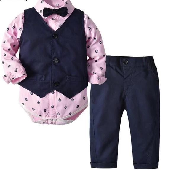 Pink Baby Boy Gentleman Outfit