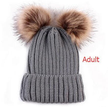 Double Pom Mom and Me Beanies