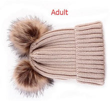 Double Pom Mom and Me Beanies