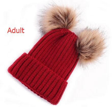 Double Pom Mom and Me Beanies