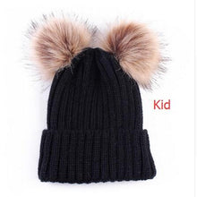Double Pom Mom and Me Beanies